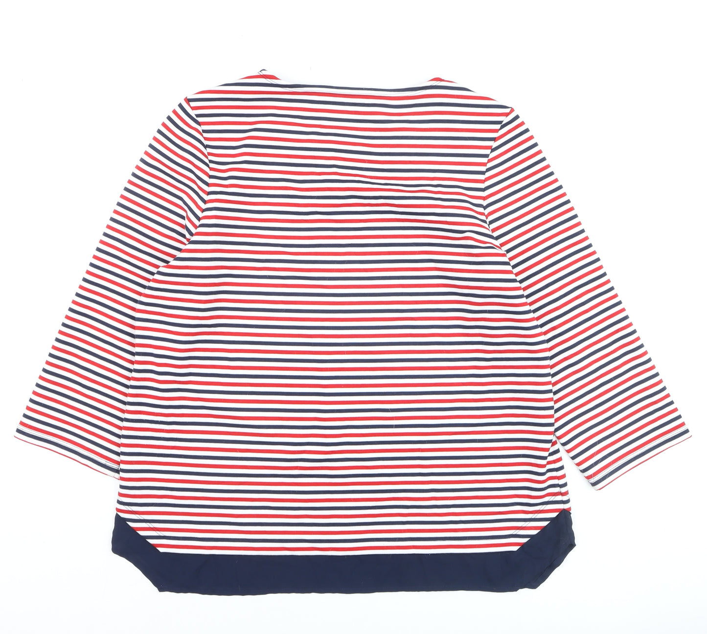 Marks and Spencer Women's Multicoloured Striped Long Sleeve Jersey T-Shirt Size 16