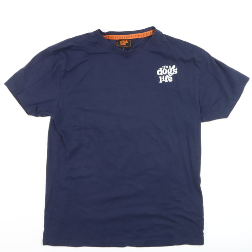 It's a Dog's Life Men's Blue L Graphic Retro Dog T-Shirt