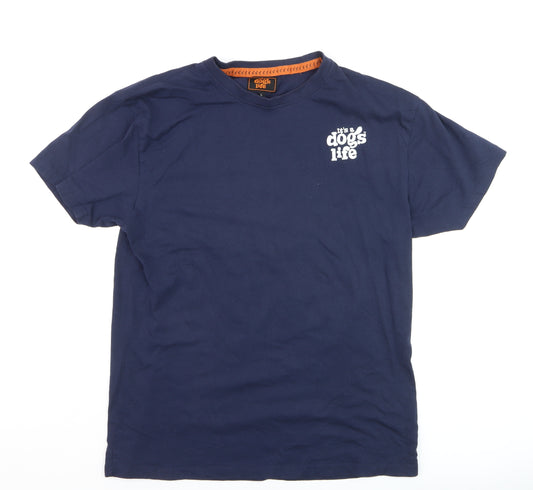 It's a Dog's Life Men's Blue L Graphic Retro Dog T-Shirt
