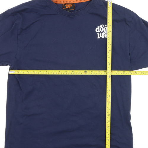 It's a Dog's Life Men's Blue L Graphic Retro Dog T-Shirt