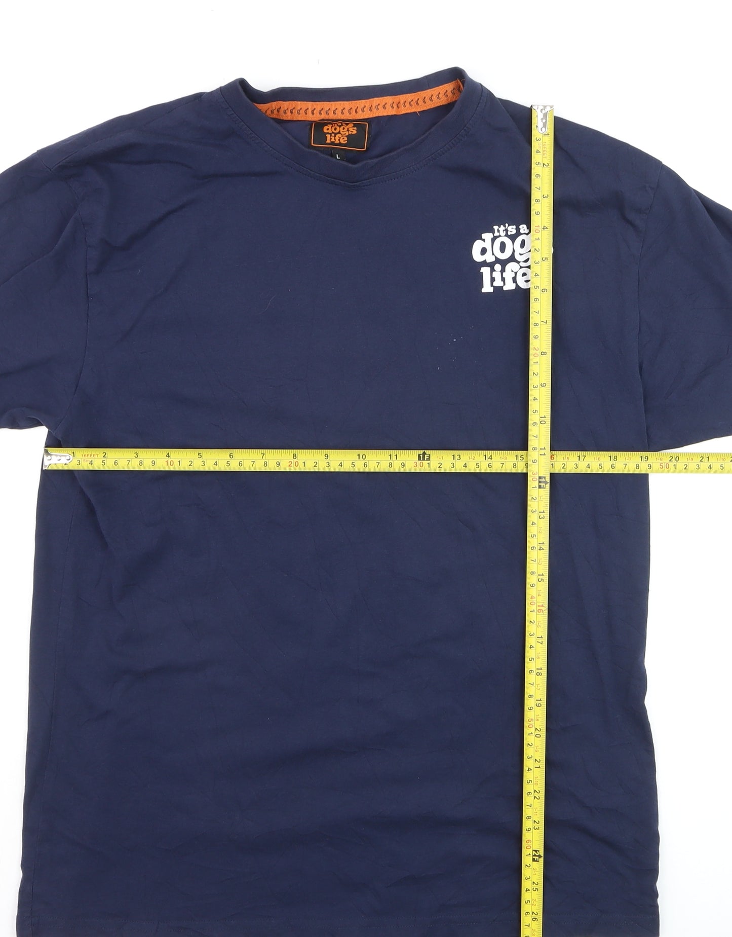 It's a Dog's Life Men's Blue L Graphic Retro Dog T-Shirt