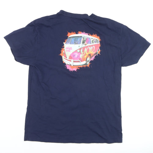 It's a Dog's Life Men's Blue L Graphic Retro Dog T-Shirt