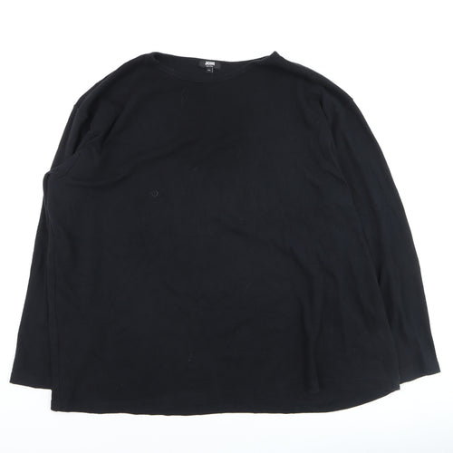 Jacamo Men’s Black 5XL Long Sleeve Cotton Blend Casual Top