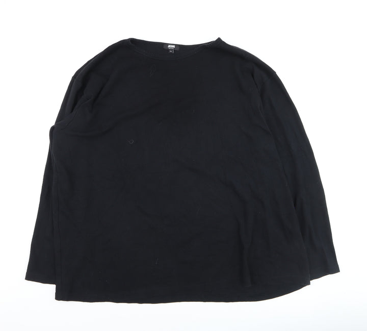 Jacamo Men’s Black 5XL Long Sleeve Cotton Blend Casual Top