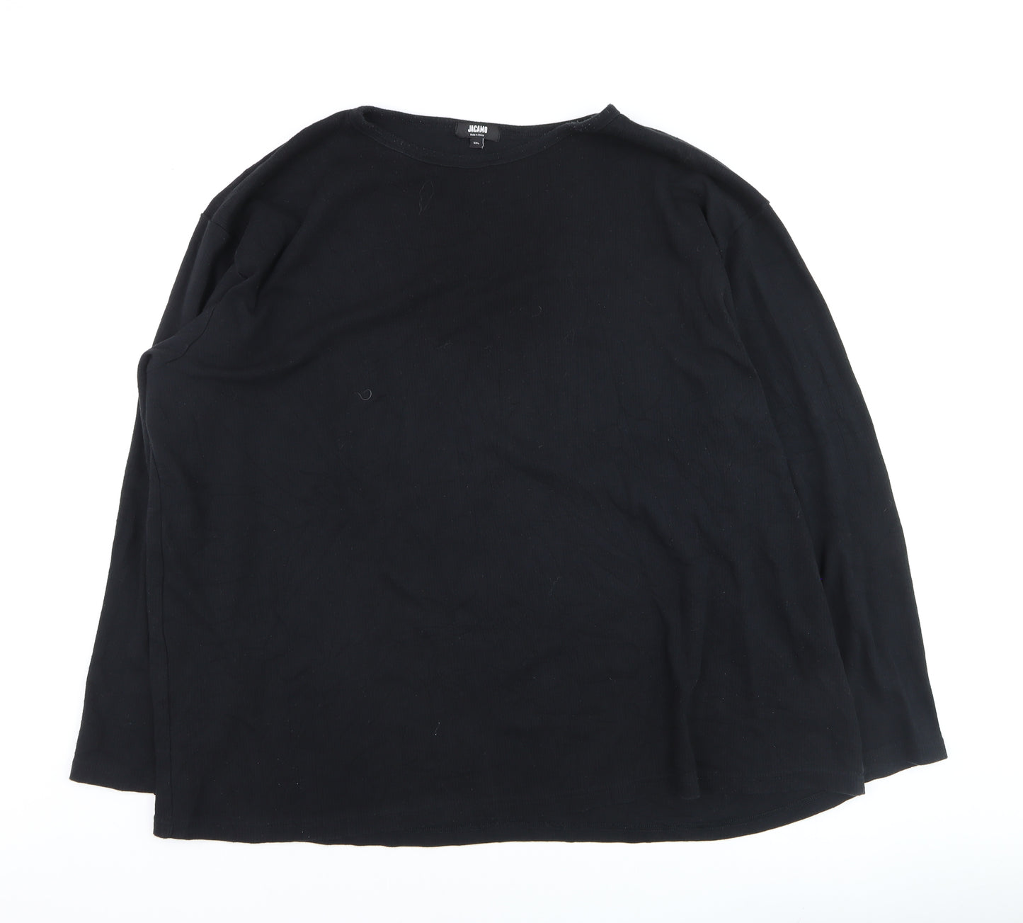Jacamo Men’s Black 5XL Long Sleeve Cotton Blend Casual Top