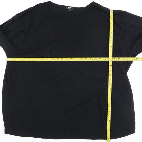 Jacamo Men’s Black 5XL Long Sleeve Cotton Blend Casual Top