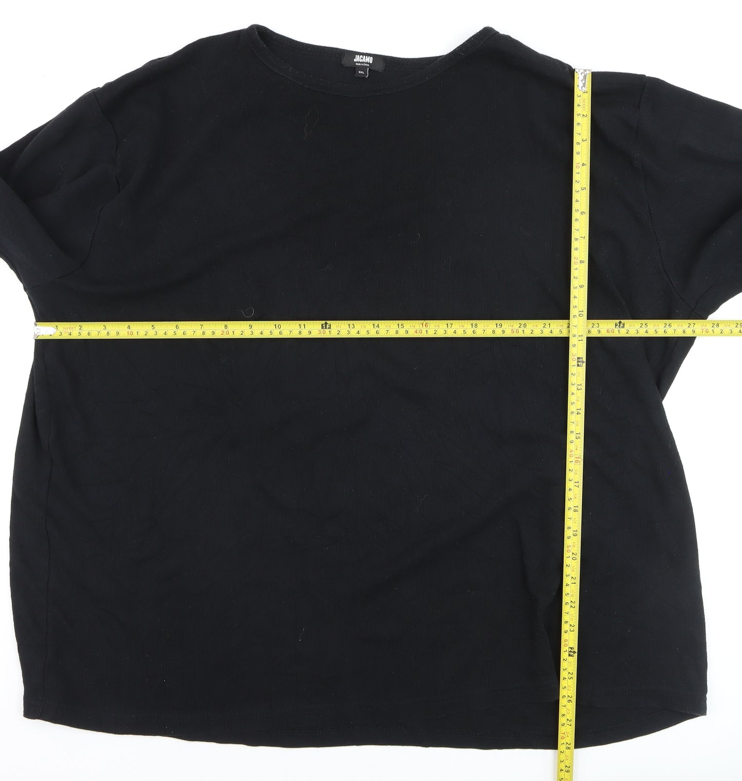 Jacamo Men’s Black 5XL Long Sleeve Cotton Blend Casual Top