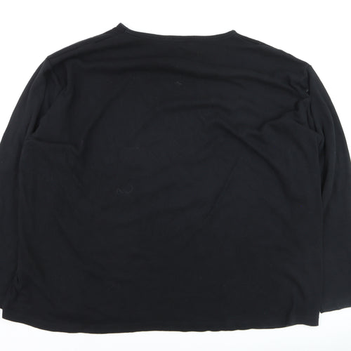 Jacamo Men’s Black 5XL Long Sleeve Cotton Blend Casual Top