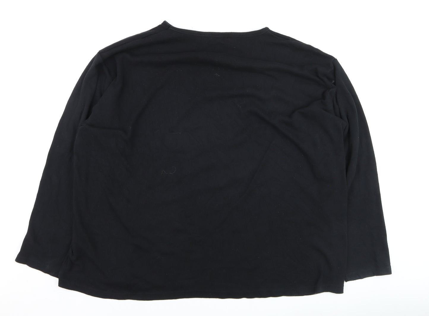 Jacamo Men’s Black 5XL Long Sleeve Cotton Blend Casual Top