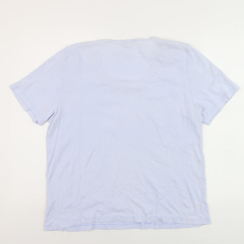 BHS Womens Blue Short Sleeve Scoop Neck Cotton T-Shirt Size 20