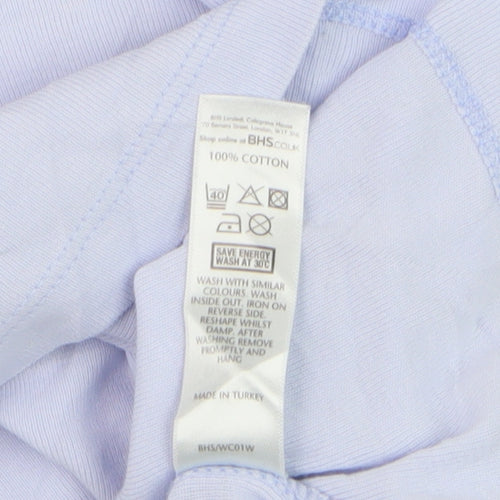 BHS Womens Blue Short Sleeve Scoop Neck Cotton T-Shirt Size 20