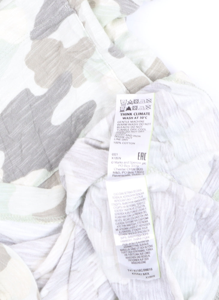 Marks and Spencer Women's Camouflage Cotton T-Shirt Size 8