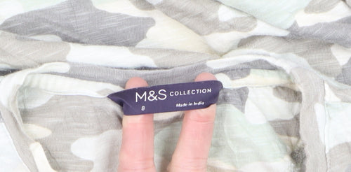 Marks and Spencer Women's Camouflage Cotton T-Shirt Size 8