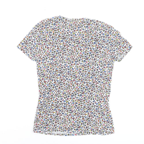 Marks and Spencer Womens Multicoloured Animal Print Cotton T-Shirt Size 8