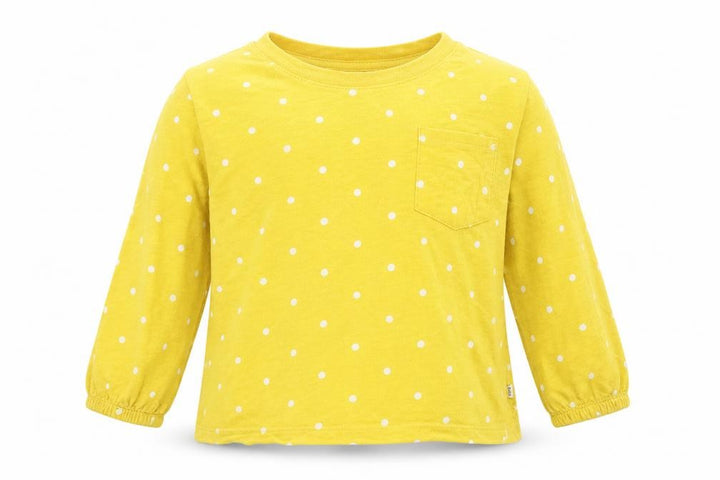 Gap Kids Girls Yellow Polka Dot Long Sleeve Cotton T-Shirt - Size M
