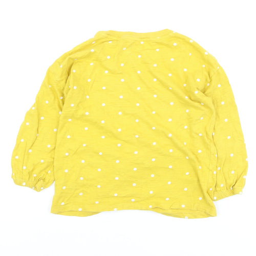 GAP Kids Girls Yellow Polka Dot Long Sleeve Cotton T-Shirt - Size M