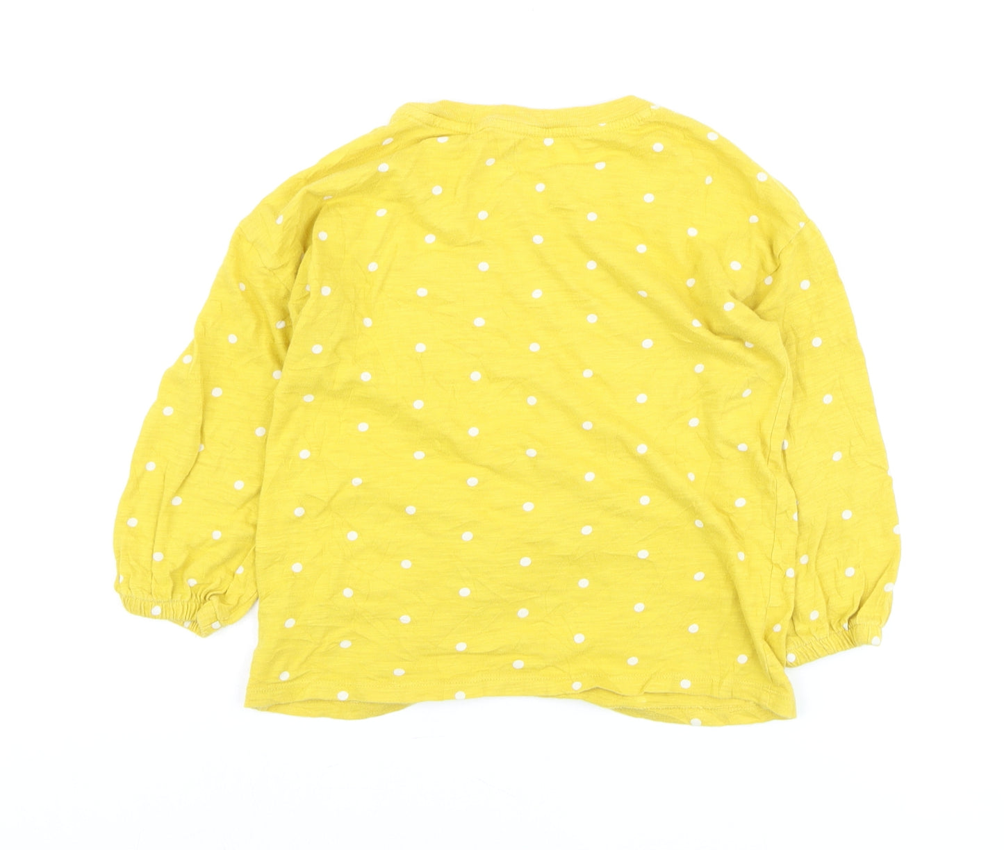 GAP Kids Girls Yellow Polka Dot Long Sleeve Cotton T-Shirt - Size M