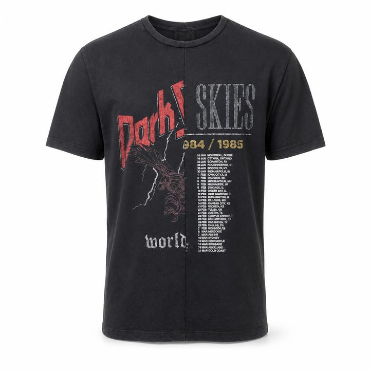 Topman Men's Black XS Graphic Rock Tour T-Shirt Retro Cotton