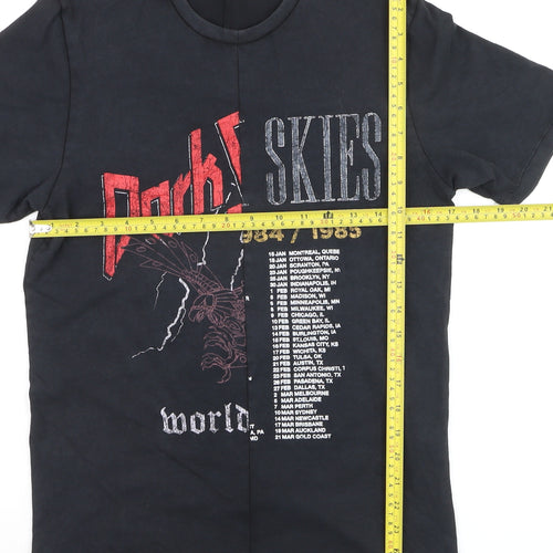 Topman Men's Black XS Graphic Rock Tour T-Shirt Retro Cotton