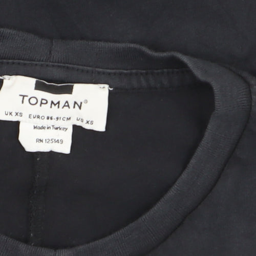 Topman Men's Black XS Graphic Rock Tour T-Shirt Retro Cotton