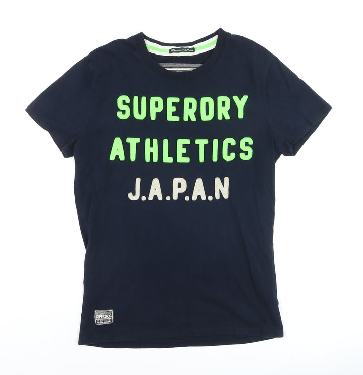 Superdry Men's Blue Graphic Athletics Japan T-Shirt Size L