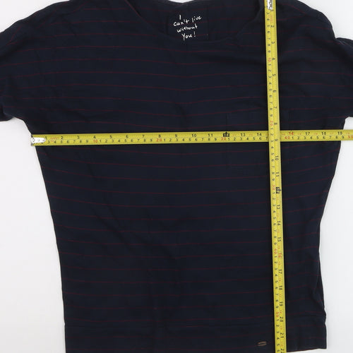 O'Neill Women's Blue Striped Long Sleeve Cotton T-Shirt XS