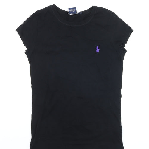 Ralph Lauren Men Black M Slim Fit Embroidered Logo Cotton T-Shirt