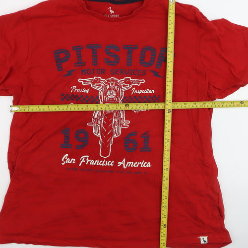 STH SHORE Men's Red 2XL Graphic Motorcycle T-Shirt