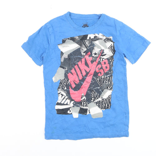 Nike SB Boys Blue Graphic Skateboarding T-Shirt Size 8-10 Years