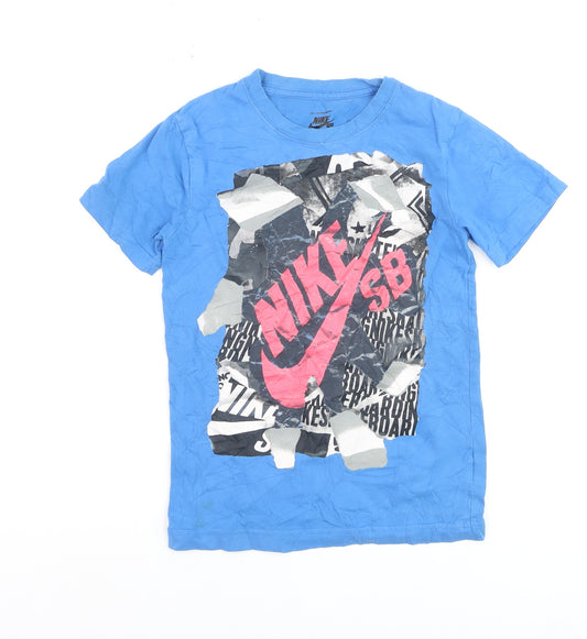Nike SB Boys Blue Graphic Skateboarding T-Shirt Size 8-10 Years