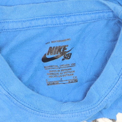 Nike SB Boys Blue Graphic Skateboarding T-Shirt Size 8-10 Years