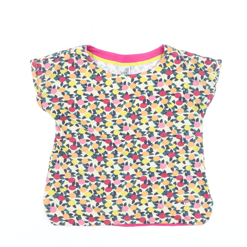 Weird Fish Womens Multicoloured Floral Cotton T-Shirt Size 10