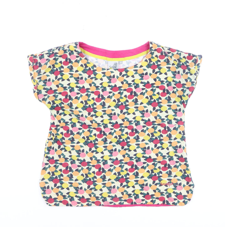 Weird Fish Womens Multicoloured Floral Cotton T-Shirt Size 10