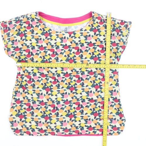 Weird Fish Womens Multicoloured Floral Cotton T-Shirt Size 10