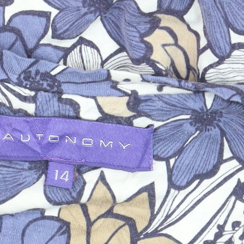Autonomy Women’s Multicoloured Floral Jersey T-Shirt Size 14