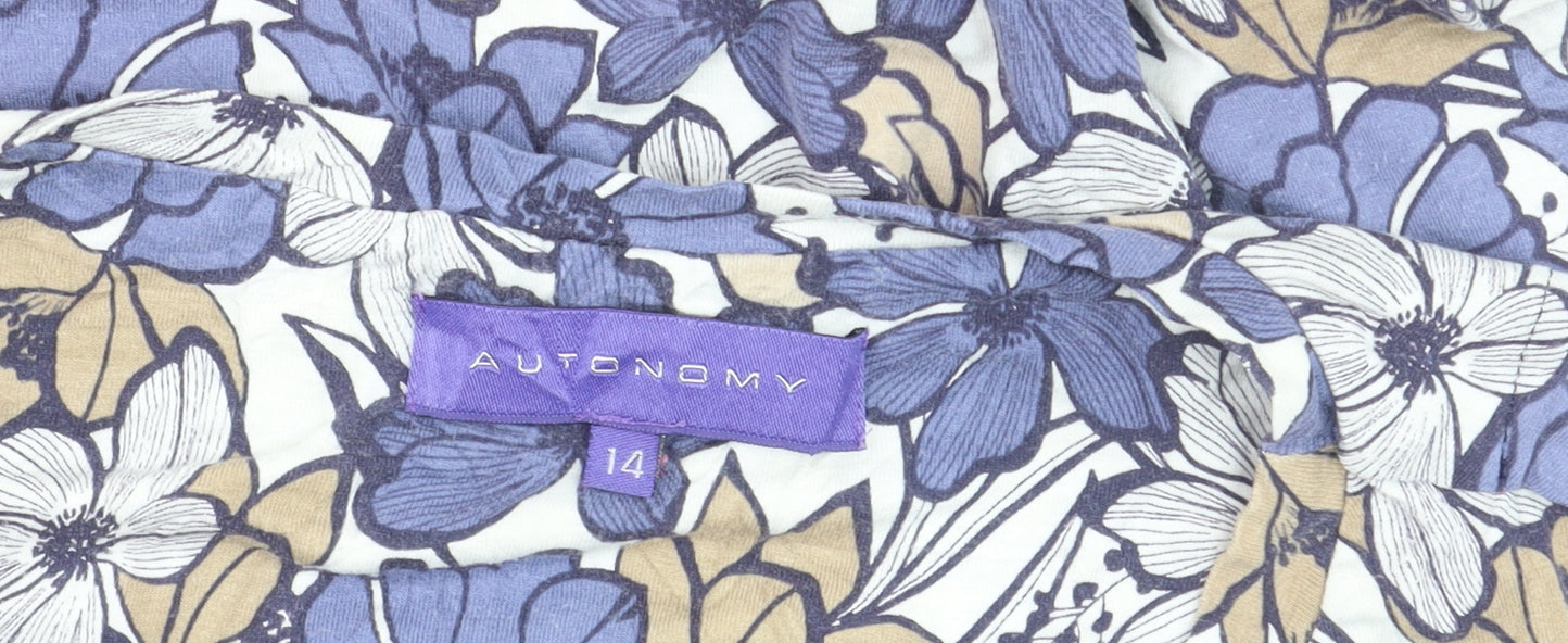 Autonomy Women’s Multicoloured Floral Jersey T-Shirt Size 14
