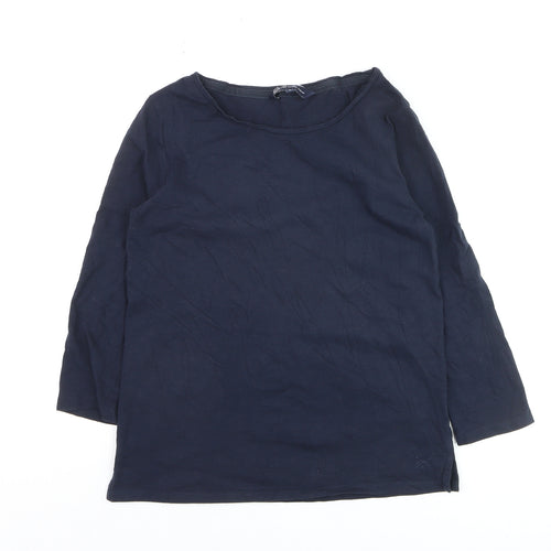 Crew Clothing Women’s Blue Cotton Boat Neck 3/4 Sleeve T-Shirt Size 8