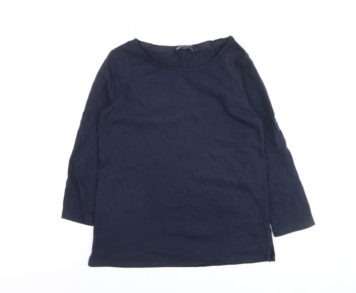 Crew Clothing Women’s Blue Cotton Boat Neck 3/4 Sleeve T-Shirt Size 8