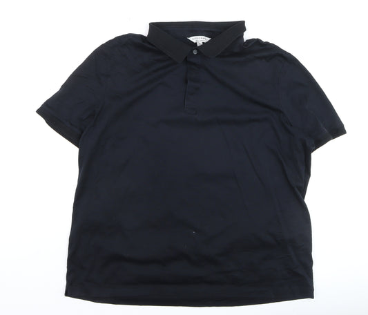 Marks and Spencer Autograph Men's Black 2XL Supima Cotton Polo Shirt