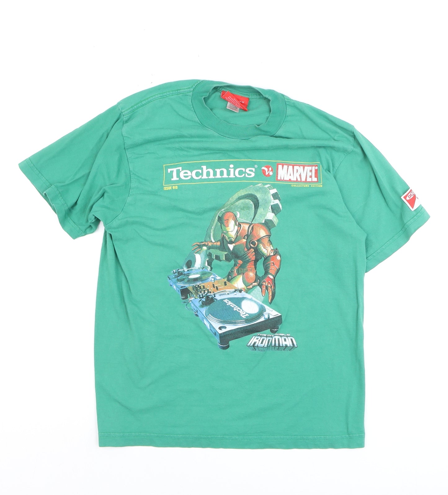 Marvel Boys Green Iron Man Technics Graphic Short Sleeve T-Shirt Size S