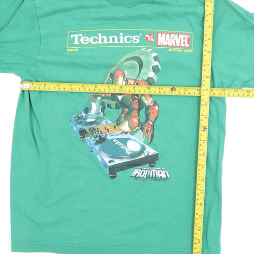 Marvel Boys Green Iron Man Technics Graphic Short Sleeve T-Shirt Size S