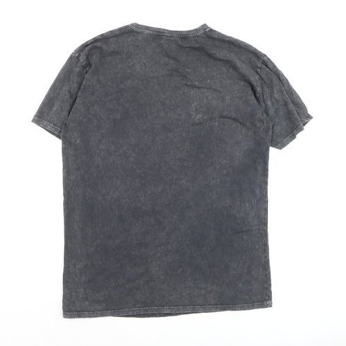 George Girls Black MTV Graphic T-Shirt 14-16 Years Acid Wash Cotton