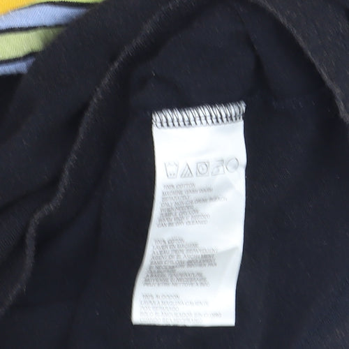 BDG Men’s Black Striped Retro Crew Neck Cotton T-Shirt Size M