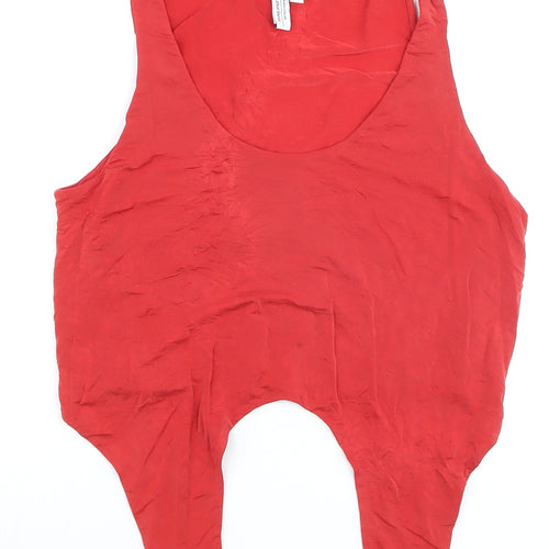 & Other Stories Women's Red Camisole Tank Top Size 10 Cupro Blend