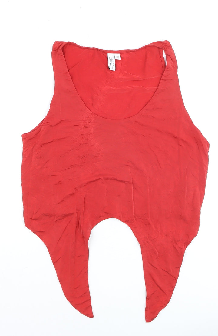 & Other Stories Women's Red Camisole Tank Top Size 10 Cupro Blend