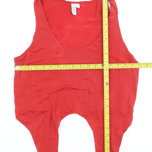& Other Stories Women's Red Camisole Tank Top Size 10 Cupro Blend