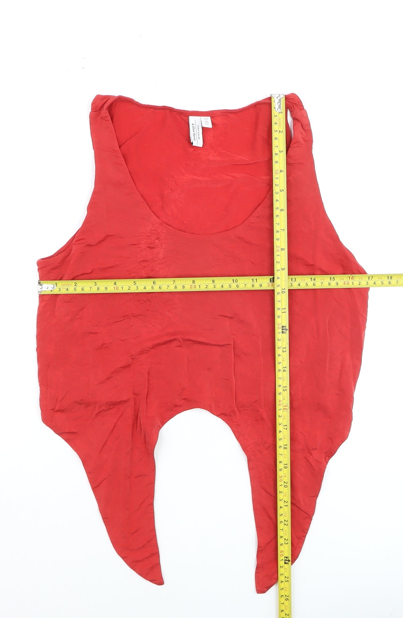 & Other Stories Women's Red Camisole Tank Top Size 10 Cupro Blend