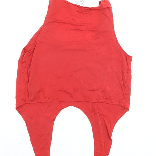 & Other Stories Women's Red Camisole Tank Top Size 10 Cupro Blend