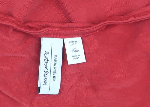 & Other Stories Women's Red Camisole Tank Top Size 10 Cupro Blend