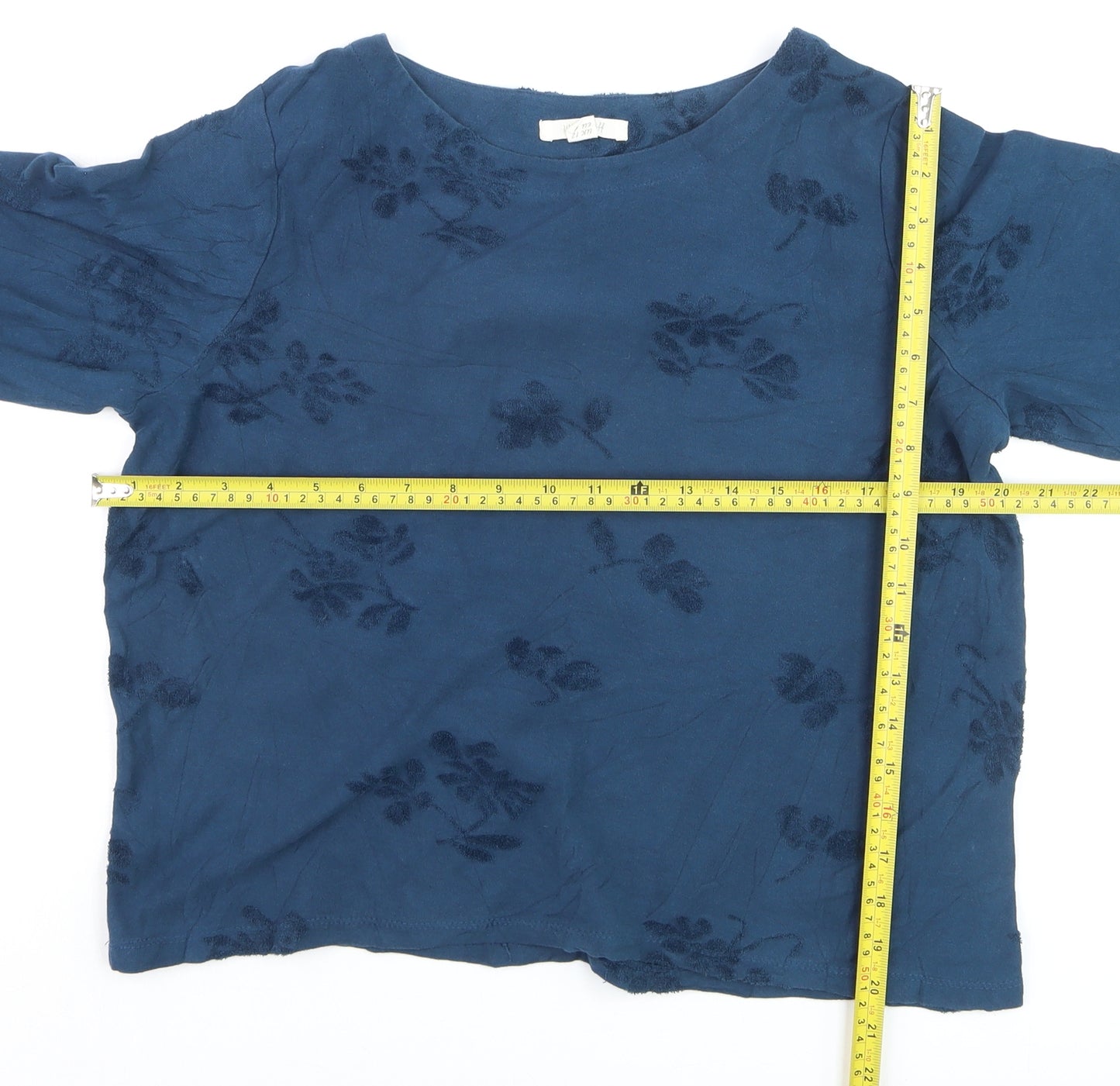 White Stuff Women’s Blue Floral Cotton Long Sleeve Blouse UK 12